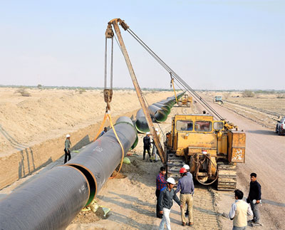 Water transmission pipe line from the Persian Gulf to the South East of the Country's Mining Industries